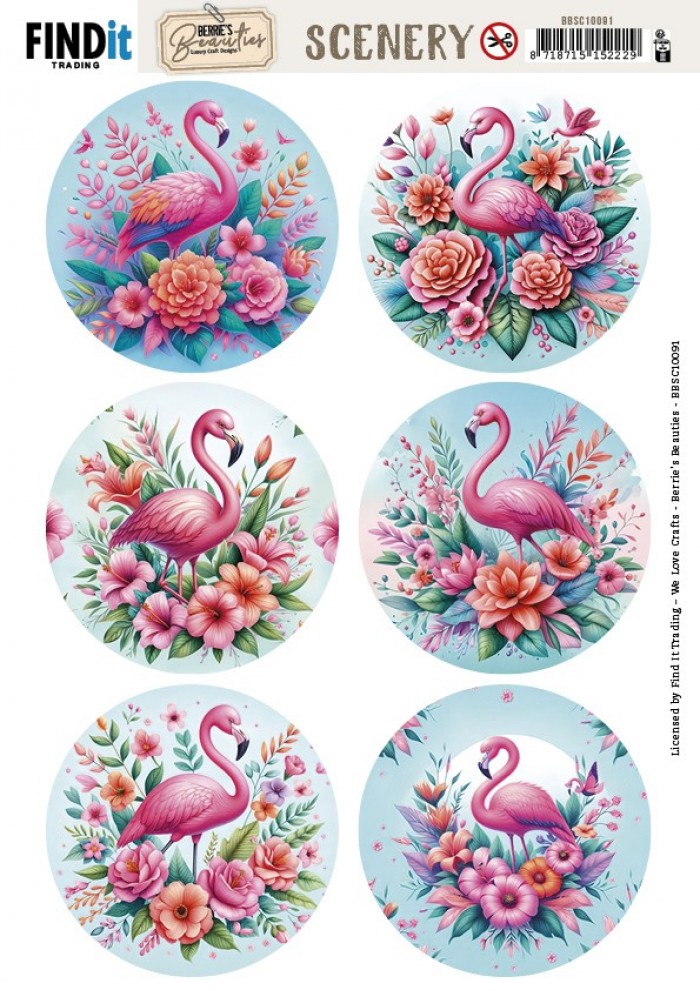 Scenery Push out - Berries Beauties - Flamingo - Round