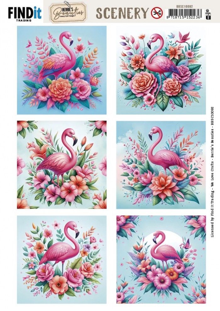 Scenery Push out - Berries Beauties - Flamingo - Square