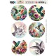 Scenery Push out - Berries Beauties - Colorful Hummingbirds - Round