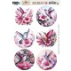 Scenery Push out - Berries Beauties - Pastel Hummingbirds - Round