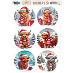 Scenery Push out - Berries Beauties - Festive Cows - Round