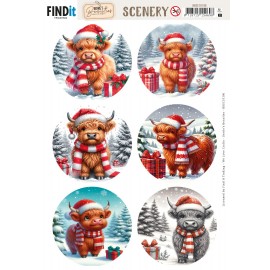 Scenery Push out - Berries Beauties - Festive Cows - Round