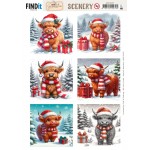 Scenery Push out - Berries Beauties - Festive Cows - Square