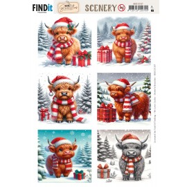 Scenery Push out - Berries Beauties - Festive Cows - Square