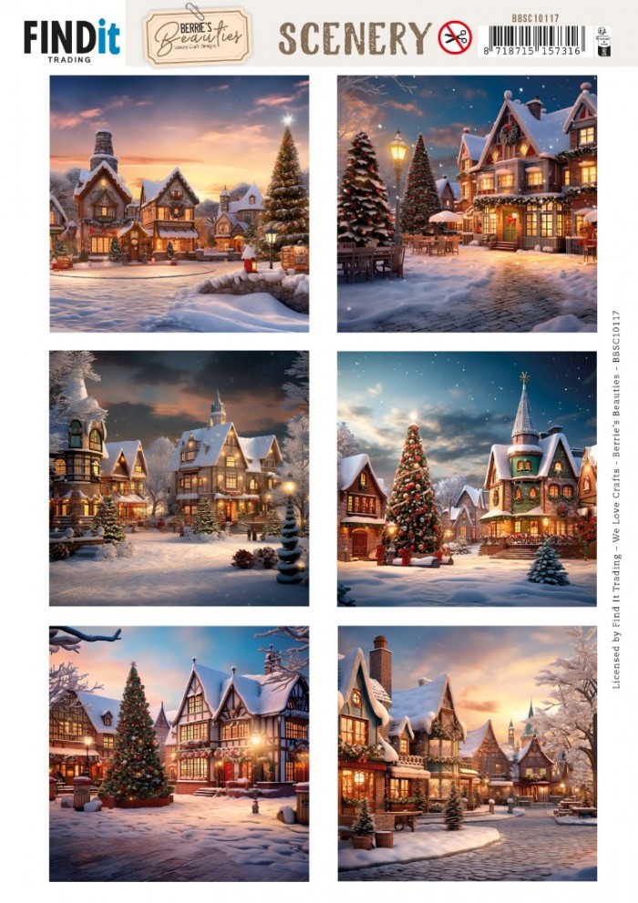 Scenery Push out - Berries Beauties - Christmas Village - Square