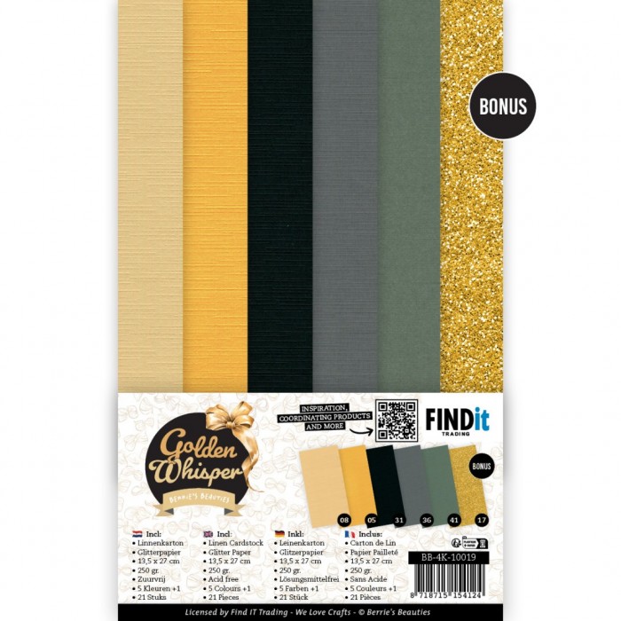 Linen Cardstock Pack - Berries Beauties - Golden Whisper - 4K
