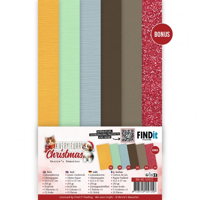 Linen Cardstock Pack - Berries Beauties - A Very Furry Christmas - 4K