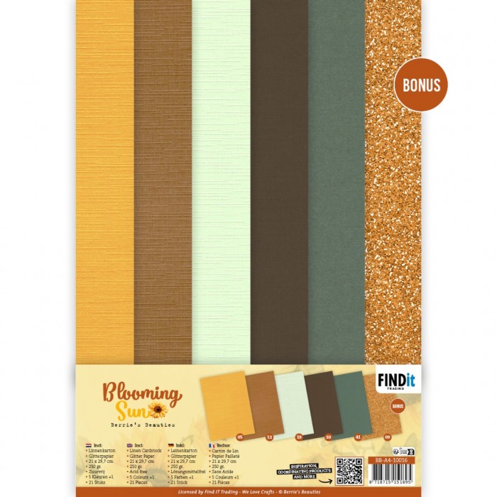 Linen Cardstock Pack - Berries Beauties - Blooming sun - A4