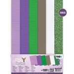 Linen Cardstock Pack - Berries Beauties - Pastel Purple Christmas - A4