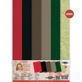 Linen Cardstock Pack - Berries Beauties - Timeless Christmas - A4