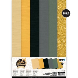 Linen Cardstock Pack - Berries Beauties - Golden Whisper - A4