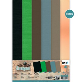 Linen Cardstock Pack - Berries Beauties - Steampunk - A4