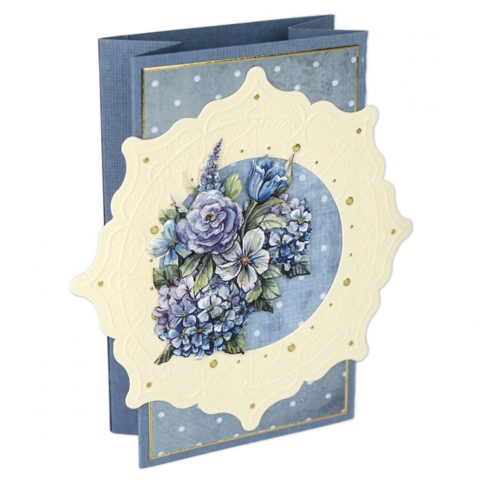 Pillar Circle Cards creme 4 - Blooming Blue