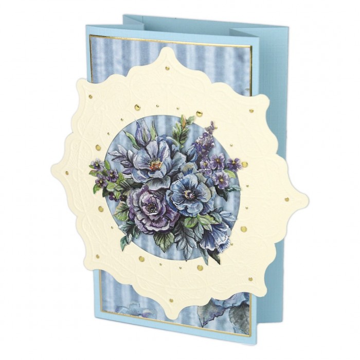 Pillar Circle Cards creme 4 - Blooming Blue