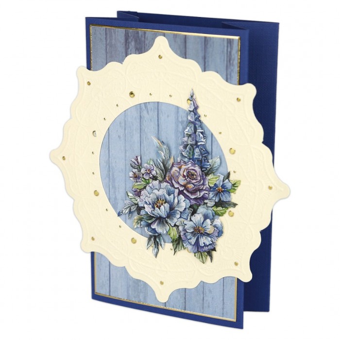 Pillar Circle Cards creme 4 - Blooming Blue