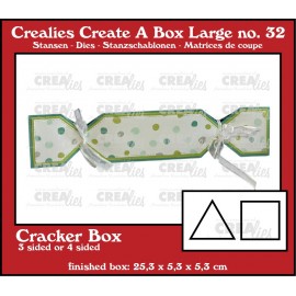 Crealies Create A Box Large stans no. 32, Cracker 3 en 4 kantig groot