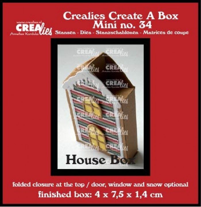 Crealies Die – Flat Box House with Door, Window and Snow Mini