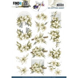 3D Cutting Sheet - Precious Marieke - White Lilies 3D Cutting Sheet - Precious Marieke - White Lilies