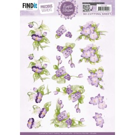 3D Cutting Sheet - Precious Marieke - Purple Blossom - Violet