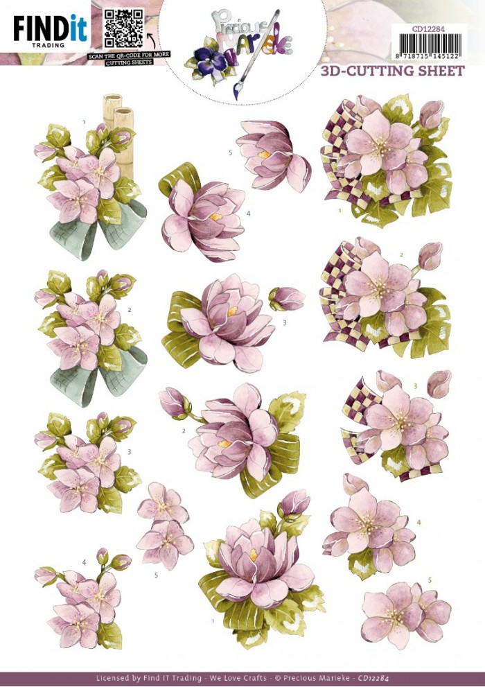 3D Cutting Sheet - Precious Marieke - Lilac Flowers