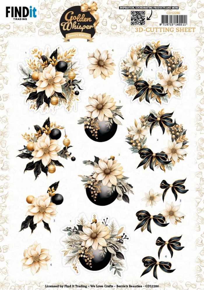 3D Cutting Sheet - Berries Beauties - Golden Whisper - Flowers