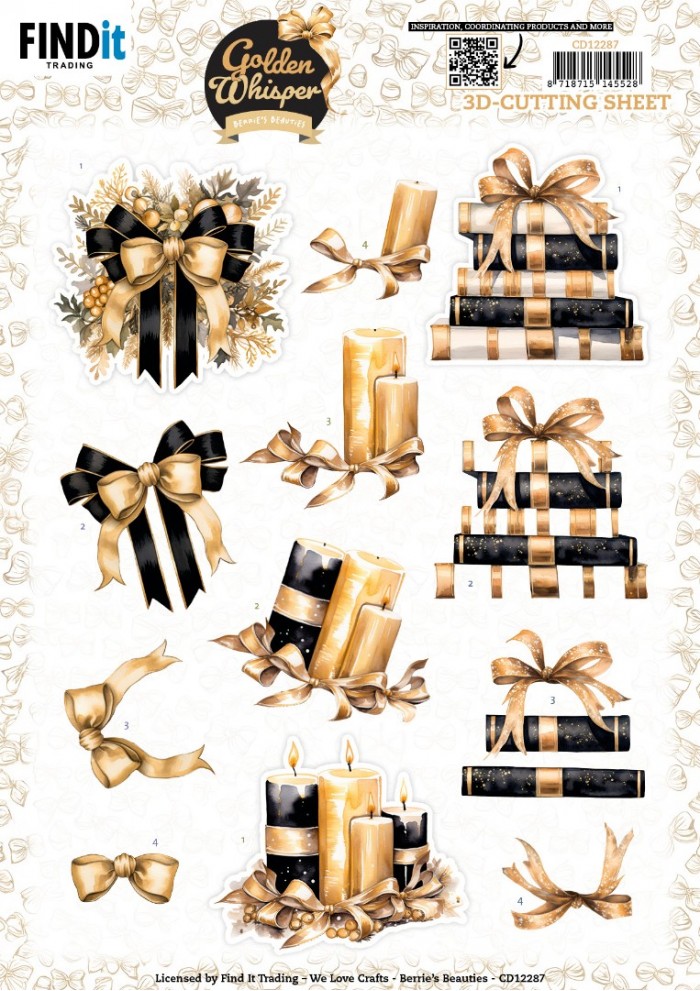 3D Cutting Sheet - Berries Beauties - Golden Whisper - Bow