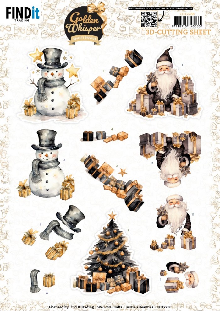 3D Cutting Sheet - Berries Beauties - Golden Whisper - Santa