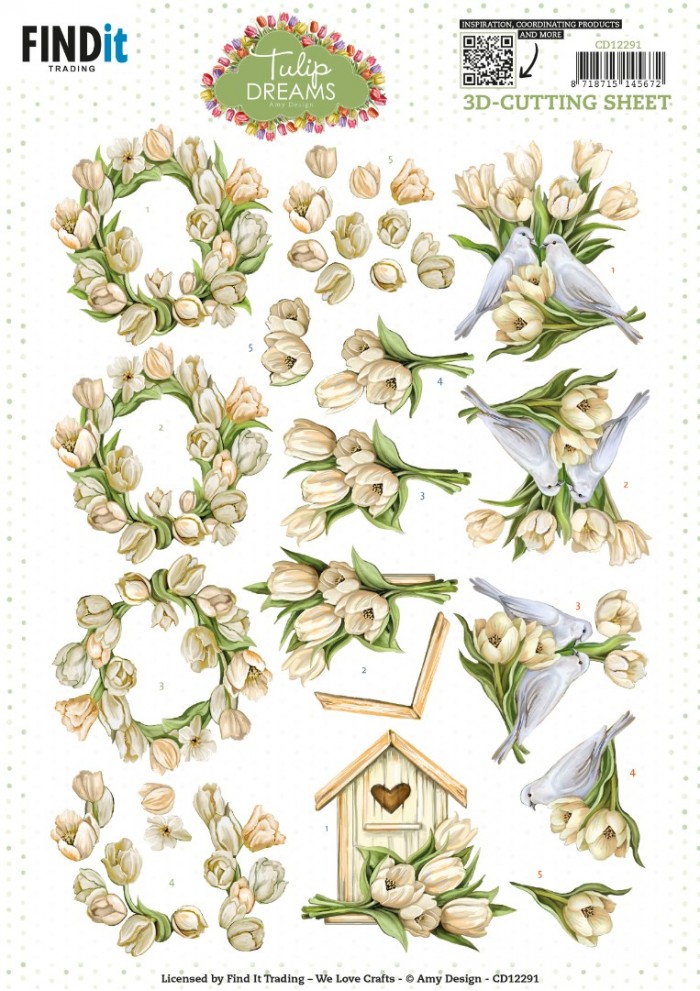 3D Cutting Sheet - Amy Design - Tulip Dreams - Romantic Tulips