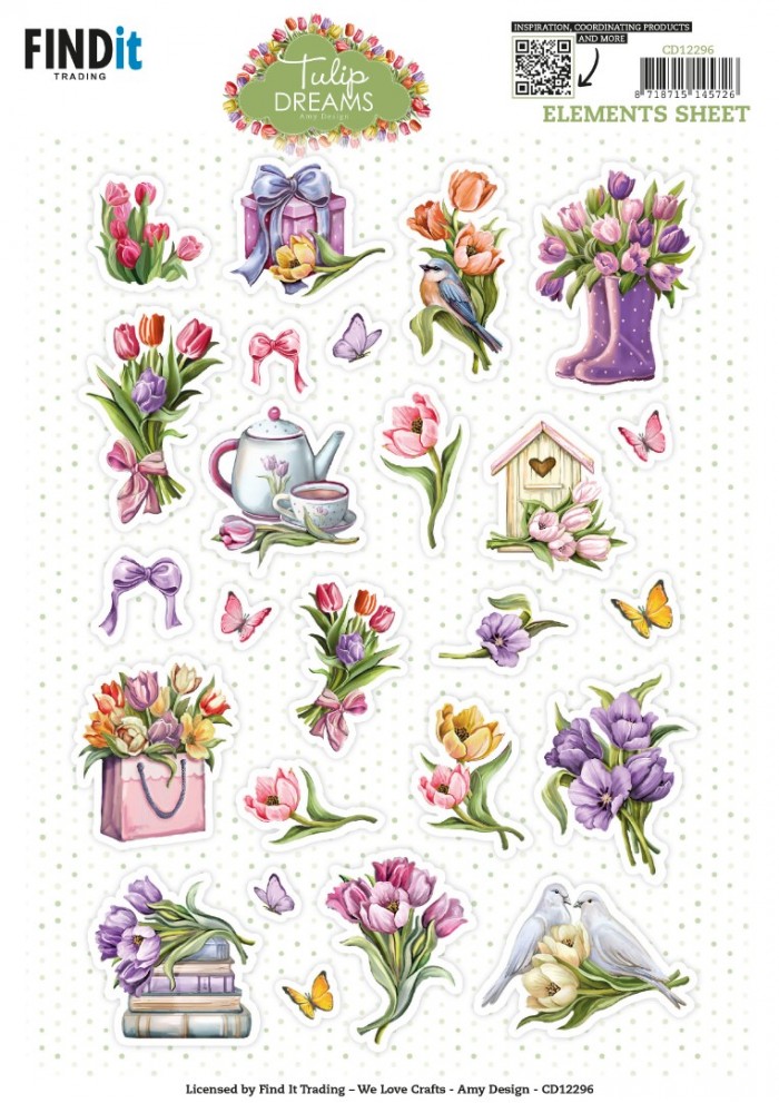 Cutting Sheet - Amy Design - Tulip Dreams - Small Elements