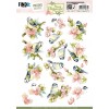 3D Cutting Sheet - Precious Marieke- Navy Elegance - Flower Bird