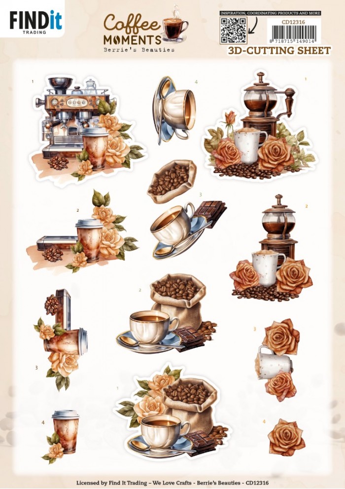 3D Cutting Sheet - Berries Beauties - Coffee Moments - Coffee Machine