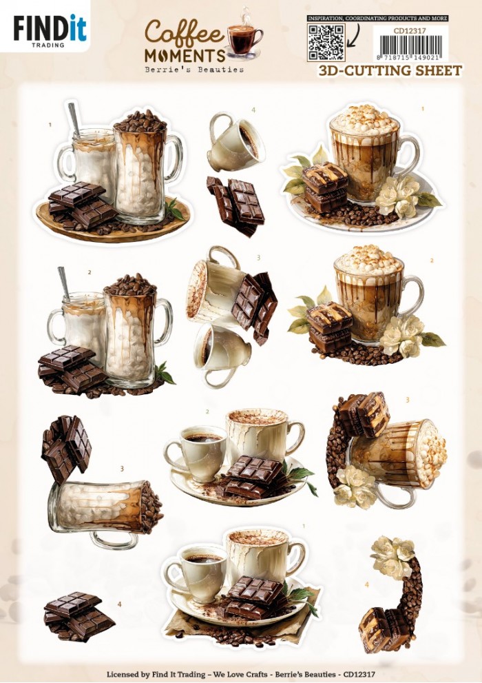 3D Cutting Sheet - Berries Beauties - Coffee Moments - Cacao