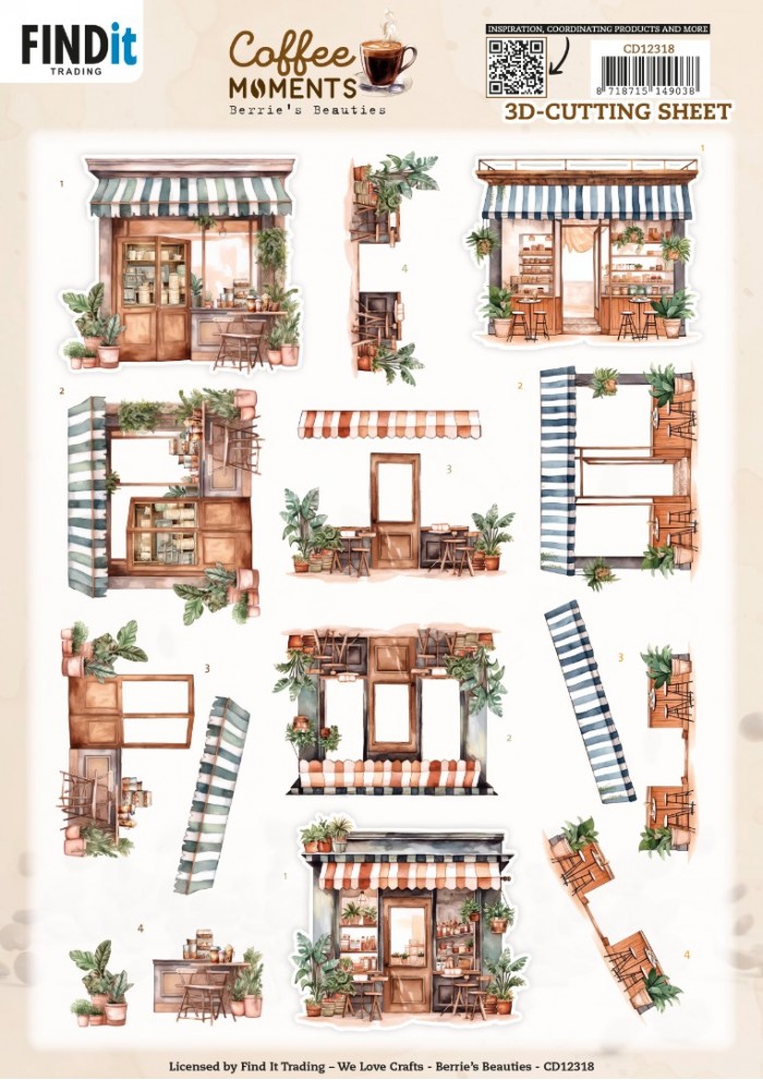 3D Cutting Sheet - Berries Beauties - Coffee Moments - Coffee Shop