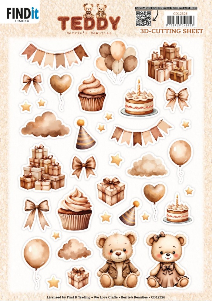 Cutting Sheet - Berries Beauties - Teddy - Small Elements