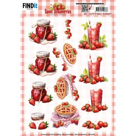 3D Cutting Sheet - Berries Beauties - Sweet Strawberries - Strawberry Pie