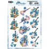 3D Cutting Sheet - Berries Beauties - Blue Meadow - Music