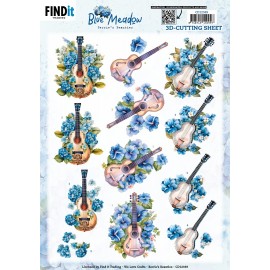 3D Cutting Sheet - Berries Beauties - Blue Meadow - Music