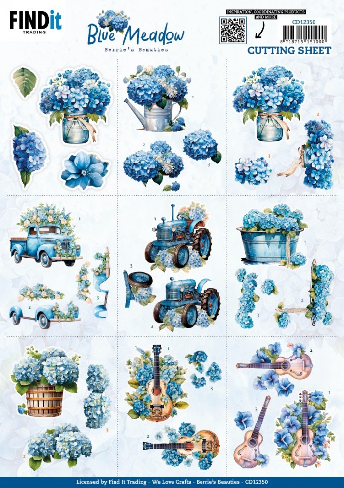 3D Cutting Sheet - Berries Beauties - Blue Meadow - Mini