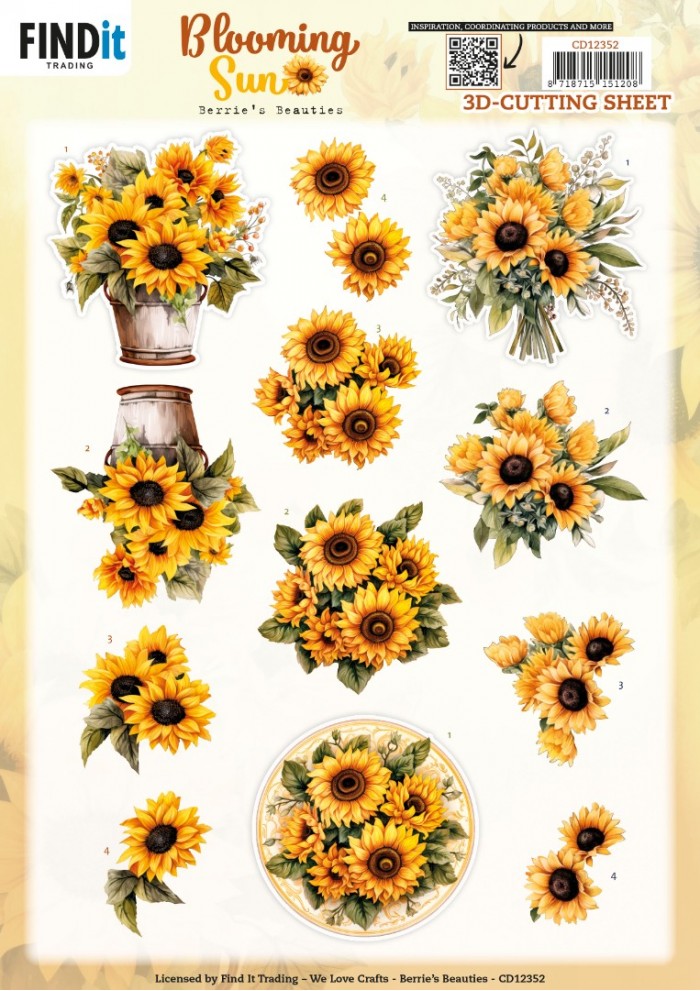 3D Cutting Sheet - Berries Beauties - Blooming sun - Golden Glow