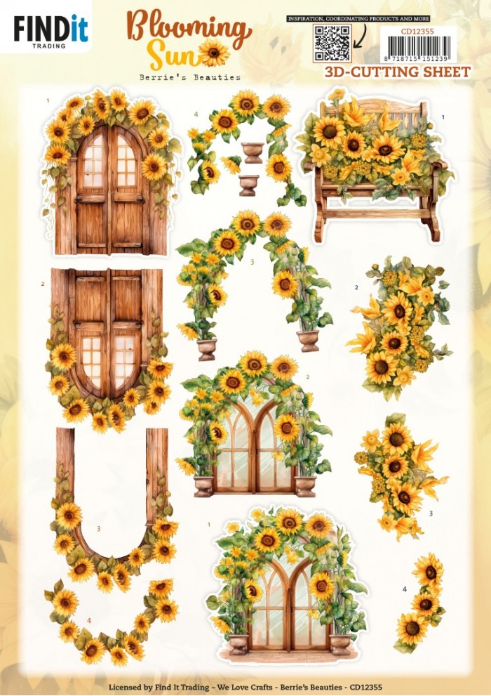 3D Cutting Sheet - Berries Beauties - Blooming sun - Rustic Sunlight
