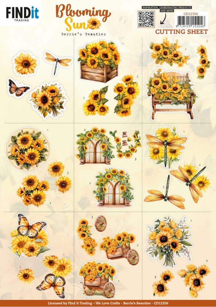 3D Cutting Sheet - Berries Beauties - Blooming sun - Mini