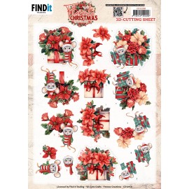 3D Cutting Sheet - Yvonne Ceations - Floral Christmas- Floral Presents