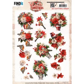 3D Cutting Sheet - Yvonne Ceations - Floral Christmas- Floral Vase
