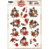 3D Cutting Sheet - Yvonne Ceations - Floral Christmas- Floral Lantern