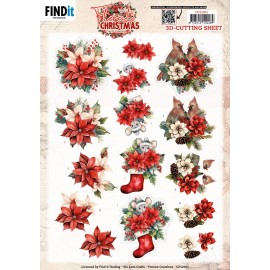3D Cutting Sheet - Yvonne Ceations - Floral Christmas- Floral Poinsettia