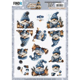 3D Cutting Sheet - Berries Beauties - Gnomie Holidays - Blue