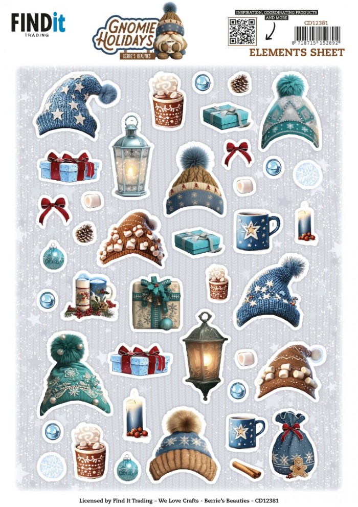 Cutting Sheet - Berries Beauties - Gnomie Holidays - Small Elements