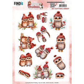 3D Cutting Sheet - Berries Beauties - A Very Furry Christmas - Owl
