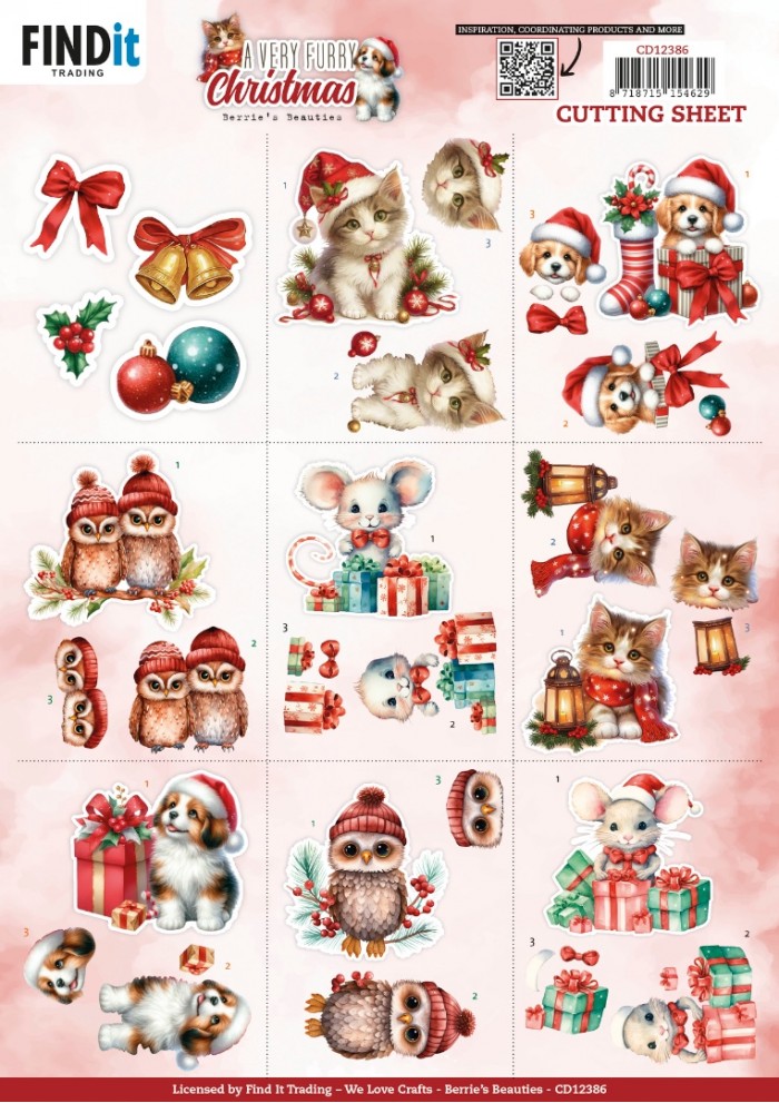 3D Cutting Sheet - Berries Beauties - A Very Furry Christmas - Mini