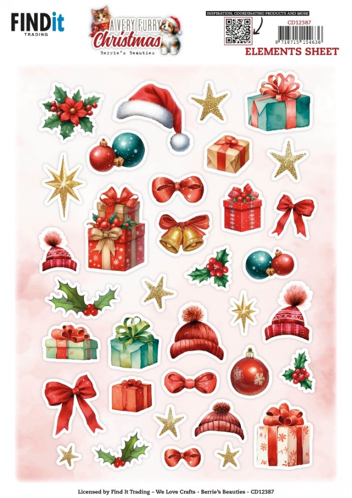 Cutting Sheet - Berries Beauties - A Very Furry Christmas - Small Elements